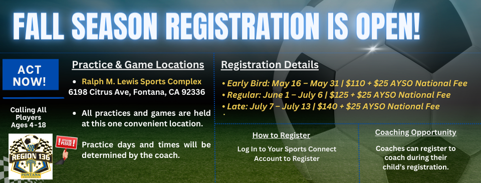 2025 Fall Registration Is Open!